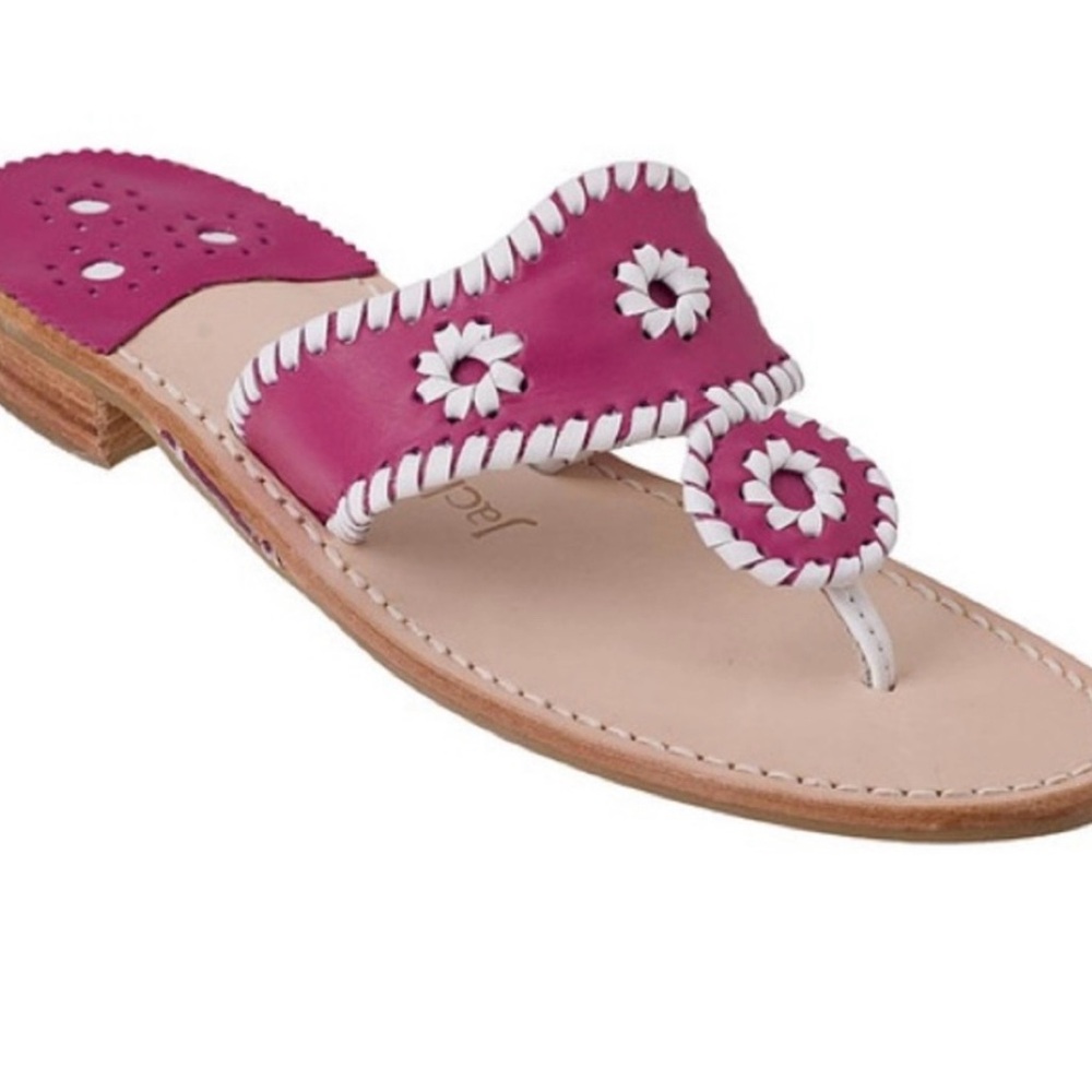 Jack Rogers Fuchsia and White Sandals